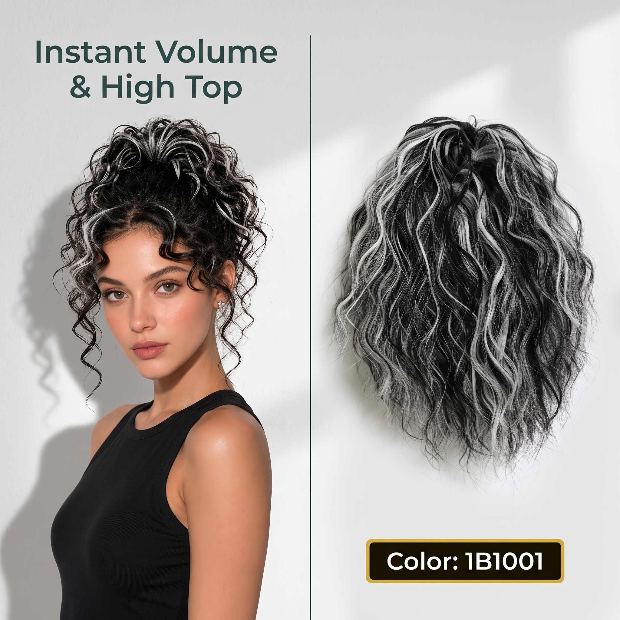 TEMU Women's Latin Curly Messy Bun Hairpiece, Premium Protein Fiber, High Elasticity And , And , For Daily, Gym, Halloween, And Christmas