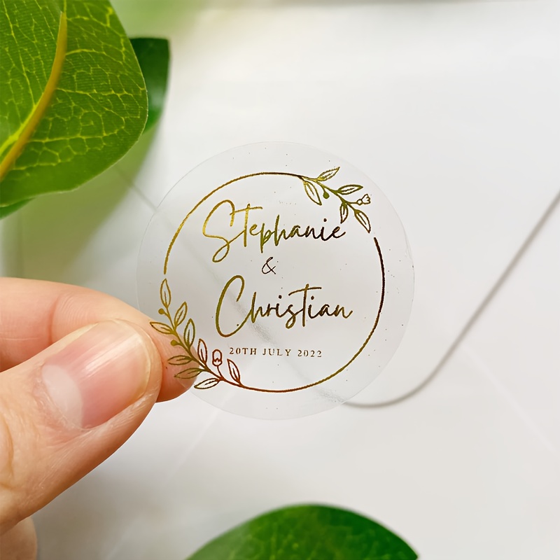 TEMU ["Produit personnalisé] 50 autocollants de de mariage personnalisés, autocollants en , autocollants personnalisés, d'enveloppe d'invitation de