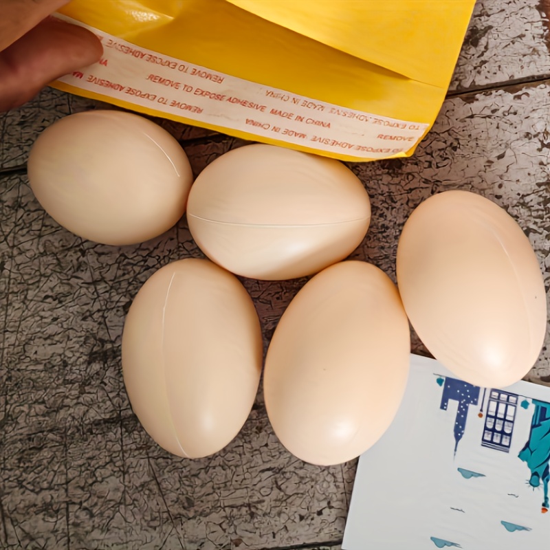 TEMU 5pcs, 10pcs - Simulated Eggs, Paintable Toys, Farm Chickens Lay Eggs And Form Nests, No Power Required