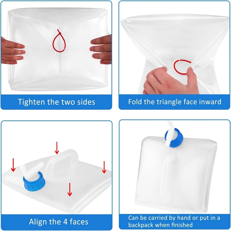 Collapsible Water Container with Spigot, Portable Foldable Water Bag