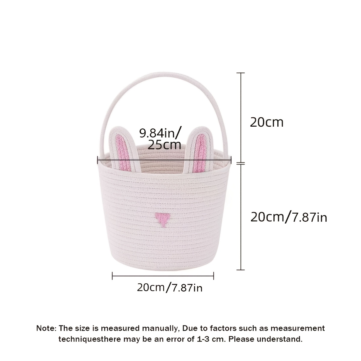 Personalized Custom Name Woven Rabbit Storage Basket