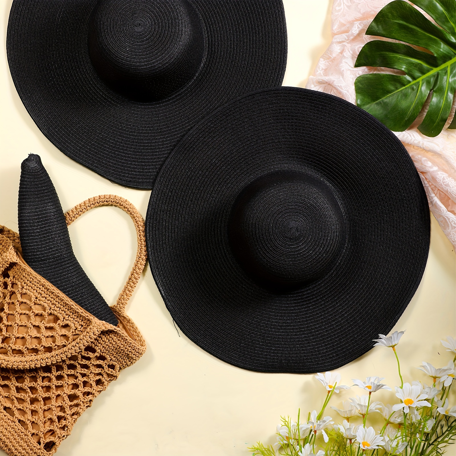 Women Straw Hat Bulk Brim Beach Hats Big Temu