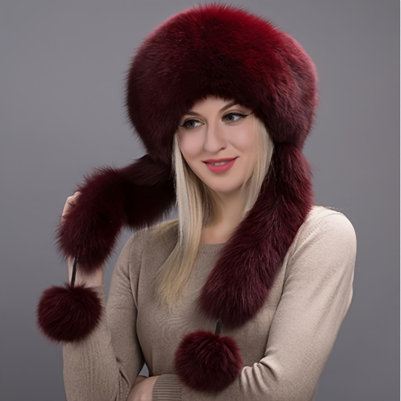 1pc new style fox womens trapper hat winter vintage ear - Temu display picture 1