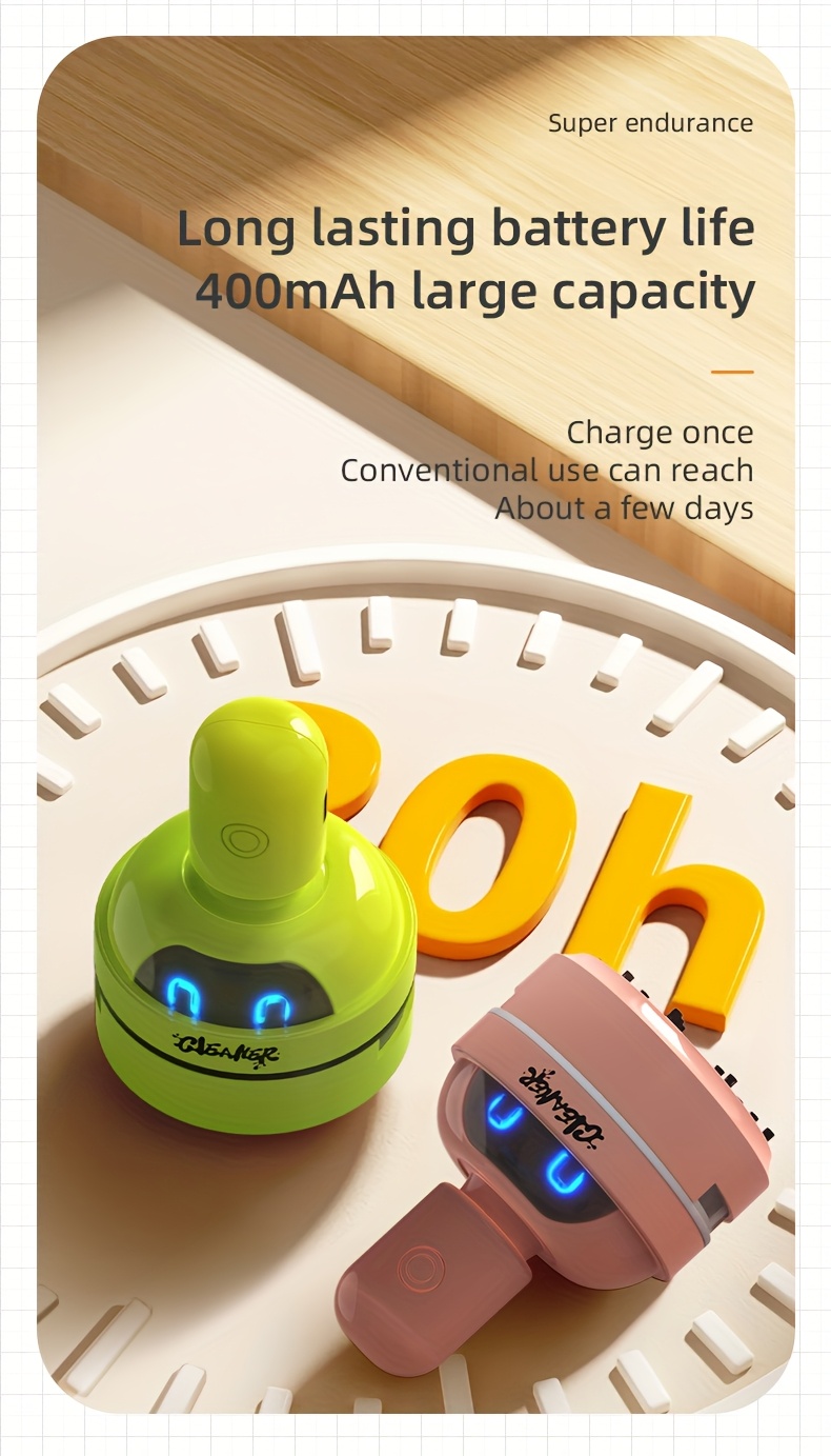 electric mini vacuum cleaner with usb charging rechargeable battery compact desktop cleaner for office   durable plastic no power needed     suction Product details 8