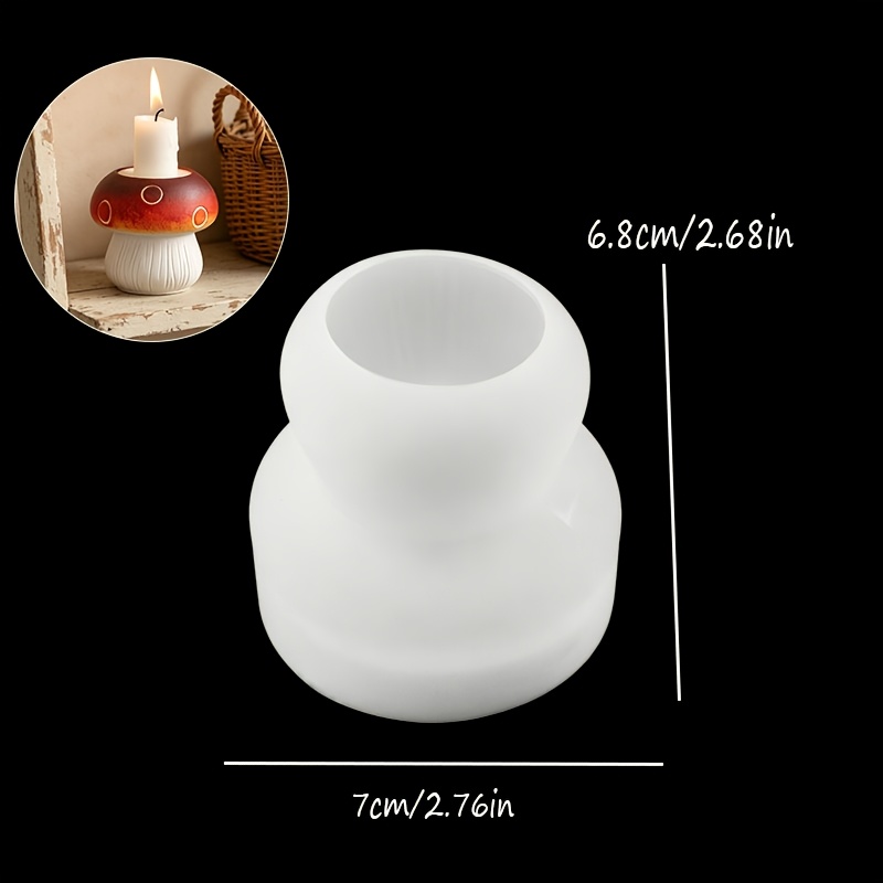 TEMU Resin Silicone Mold, Mushroom Candle Holder Silicone Mold, Concrete Silicone Mold Cone-shaped Candle Holder Gypsum And For Home Decoration Molds