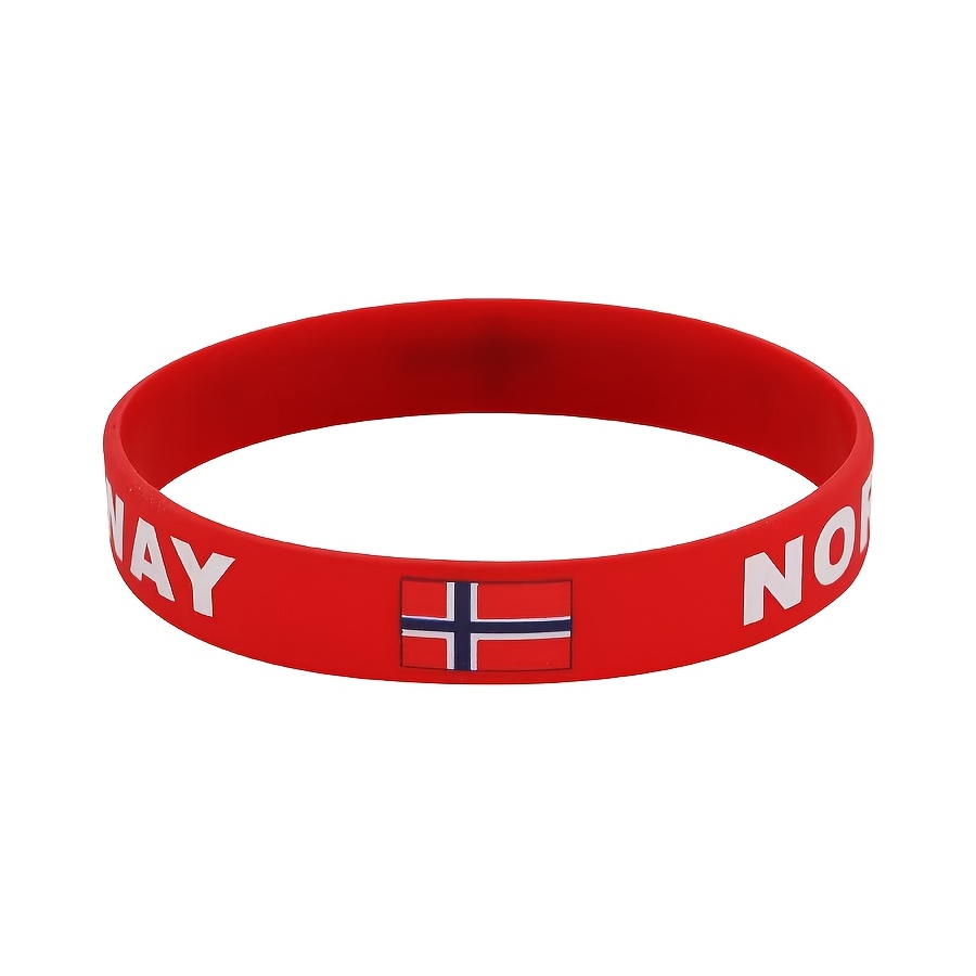 E-shop 2er-Set - Unisex - Ein Armband mit der norwegischen Flagge, das Stolz und Patriotismus verkörpert - Dieses Accessoire mit klaren Buchstaben und