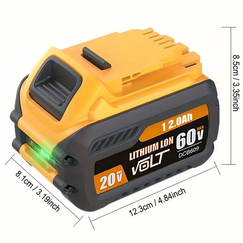2 PACOTES Bateria 12.0Ah Substituta para for Dewalt DCB606 DCB609 20V/60 12.0Ah para Ferramentas Elétricas for Dewalt 20V/60V