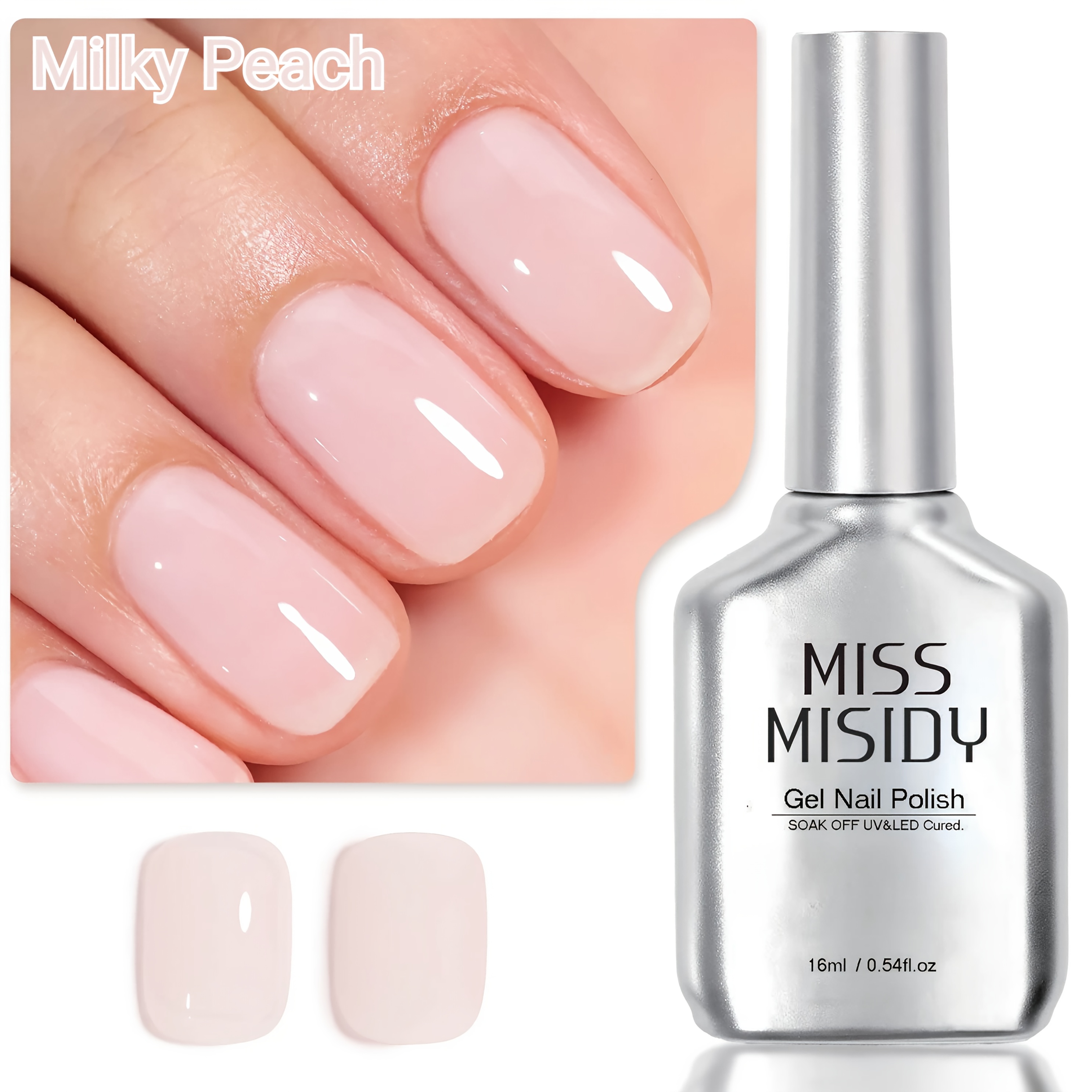 Image of Miss Misidy 0.54oz Nail Polish, 16ml Jelly Milky Translucent Color Light Gel Polish, For Nail Art Diy Manicure And Pedicure At Home
