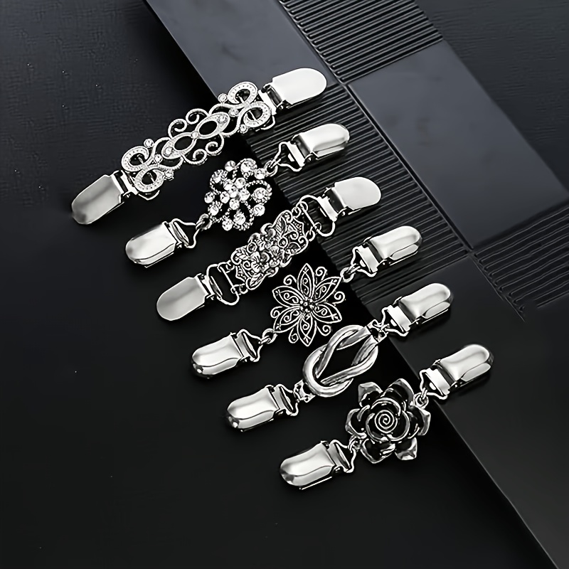 TEMU 6/12-pack Vintage Shirt Dress Cardigan Clips | Unisex Perfect Gift, Alloy, No Washing Required
