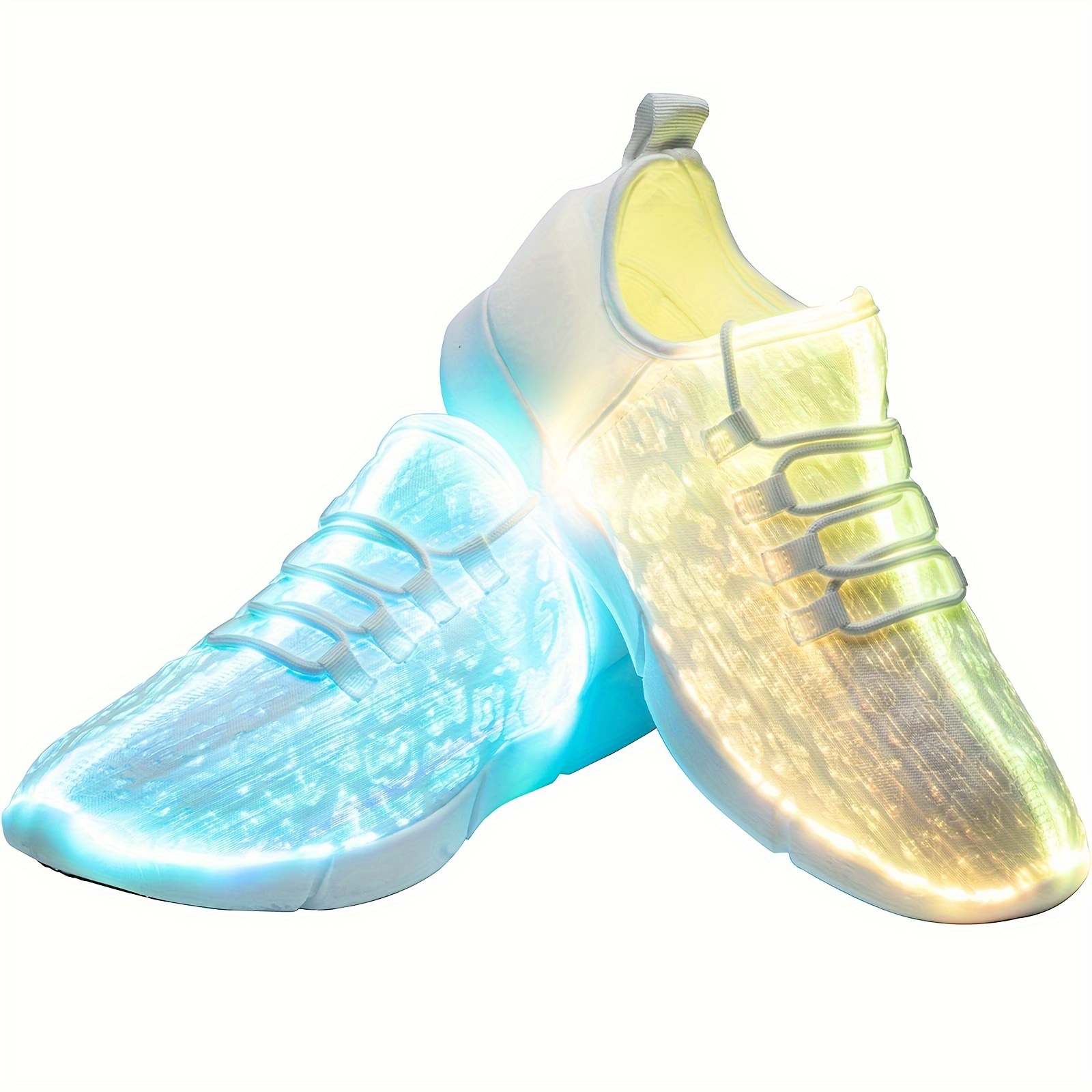 

Women's Fiber Optic Led Light Up Shoes With Charge Port, Stylish Breathable Low Top Sneakers, Suitable For Party, Dance, Halloween