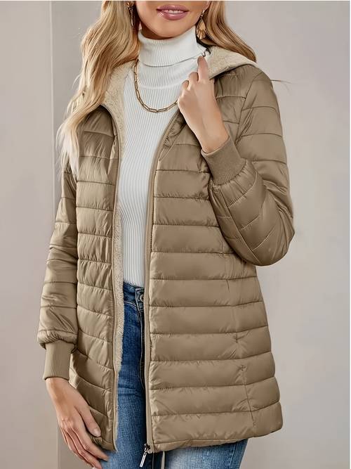 autumn and winter new padded jacket womens hooded velvet coat warm top