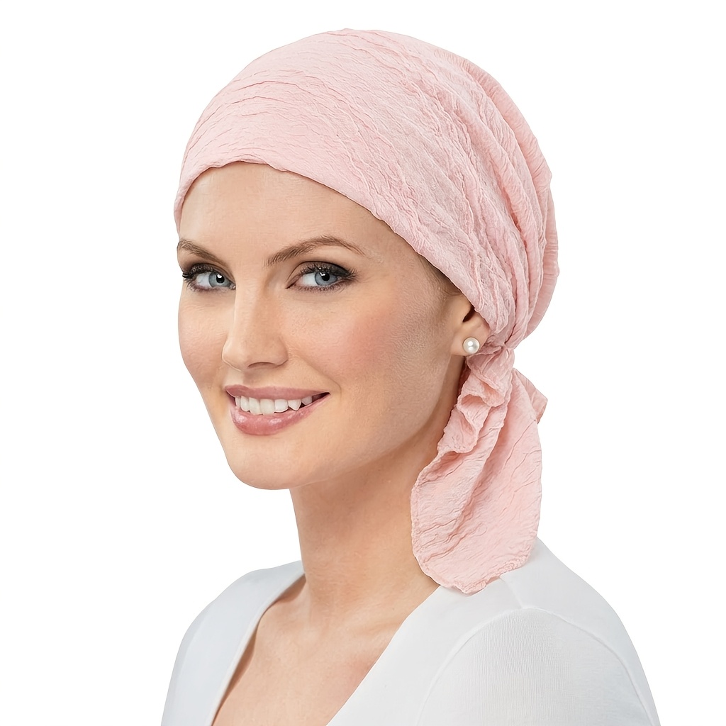 TEMU Turban Triangle en Tissu Crépe Bouffant, Chapeau, Soin des Cheveux, Cadeau de Noël et de Fêtes