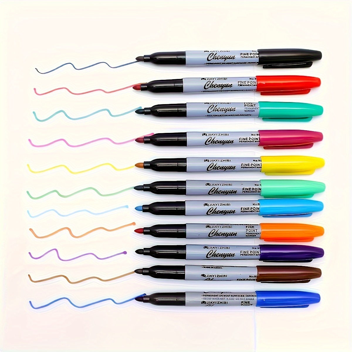 

Premium Fine Tip Marker Pens, 11 Count - Drawing Markers - , Long- For Classroom, Office, And Home Use