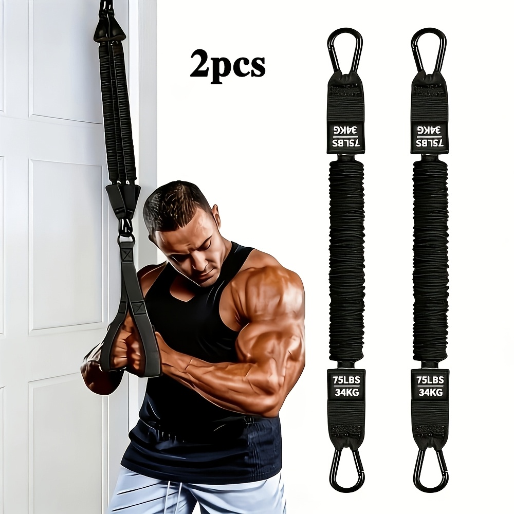 TEMU 2pcs Heavy-duty Fitness Resistance Bands - Home Gym Workout Training Equipment - For Arm, Shoulder, And Back Strength Training - Full Training