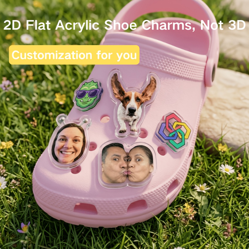 1pc Custom Shoe Decorations With Pet Photo, Acrylic Shoe Charms For Style