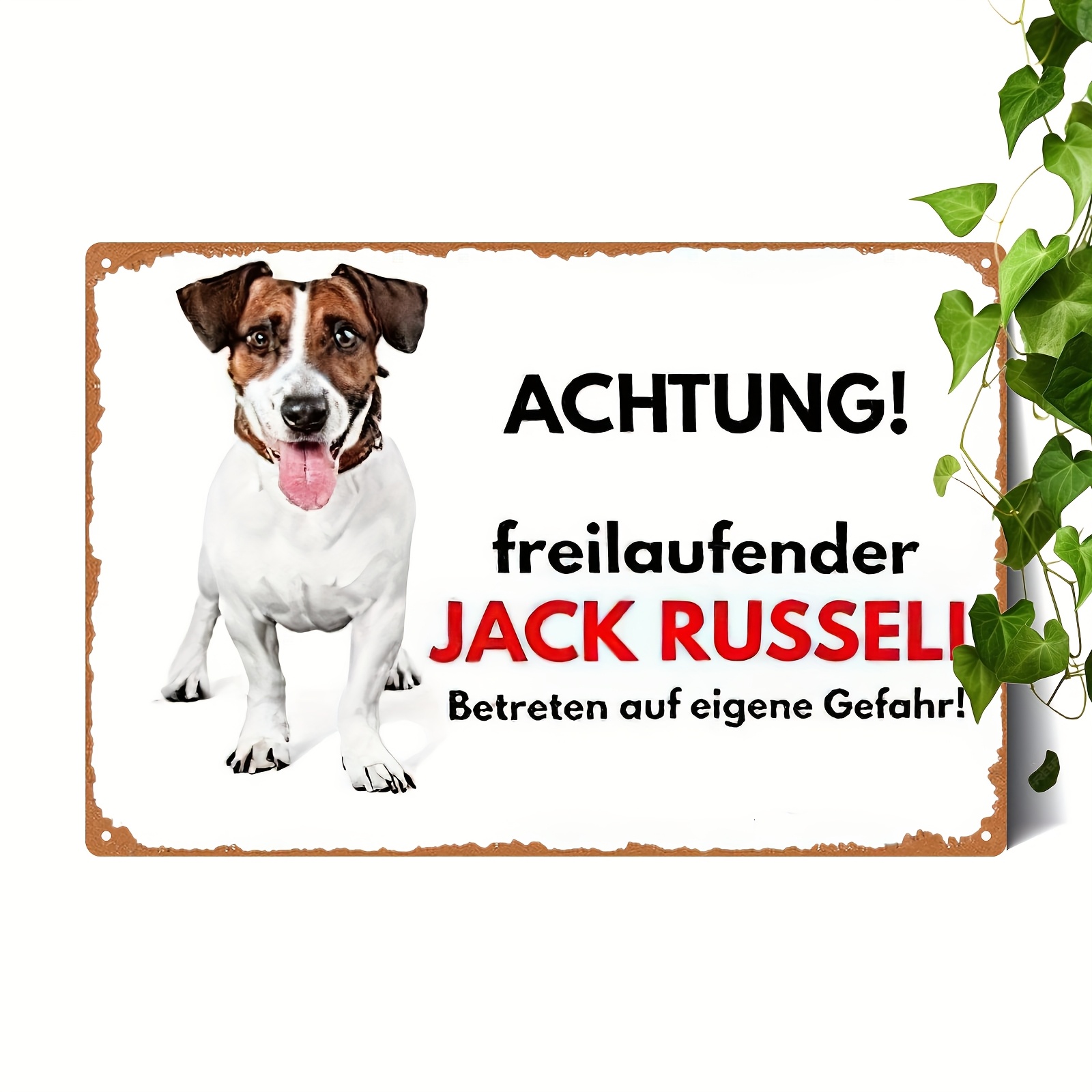 E-shop Vintage Metall-Jack--Schild - "Vorsicht vor aggressiven Hunden" 8x12 Zoll, rustikale Wanddekoration für Zuhause, Bar oder Außenbereiche,