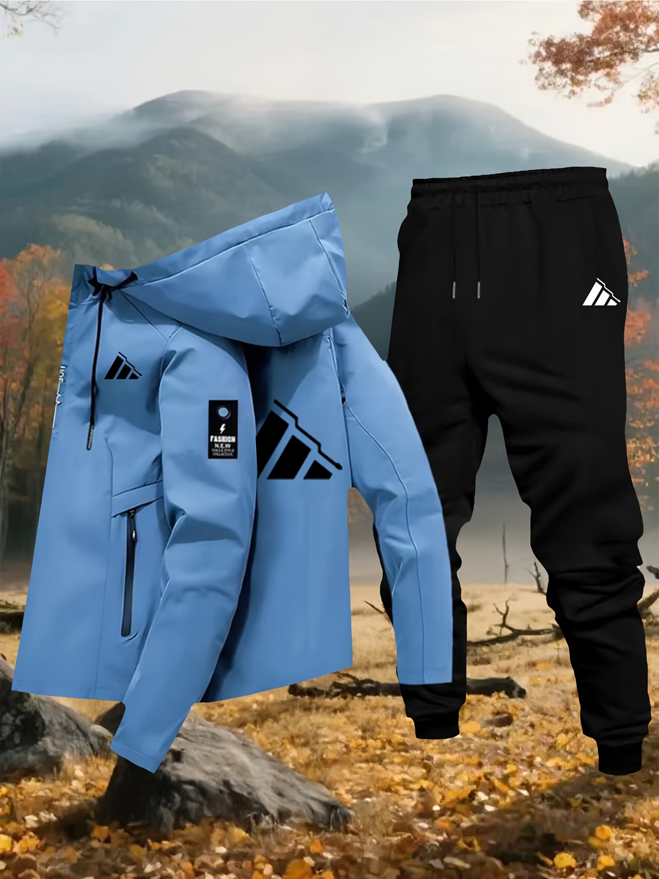 Heren Sport Casual Jas Set, Veelzijdige Commuter Outdoor Kleding