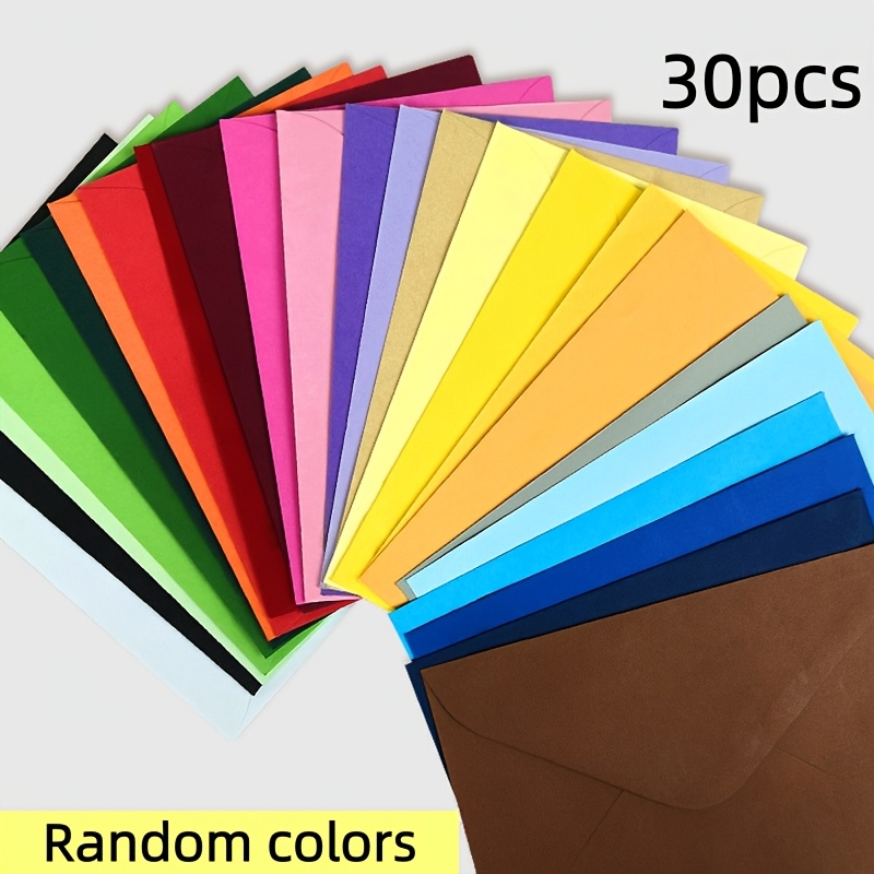 TEMU 30pcs (Aléatoire) de pochettes enveloppes de couleur unie, adaptées pour l'argent liquide, les salaires et divers documents et reçus. peuvent
