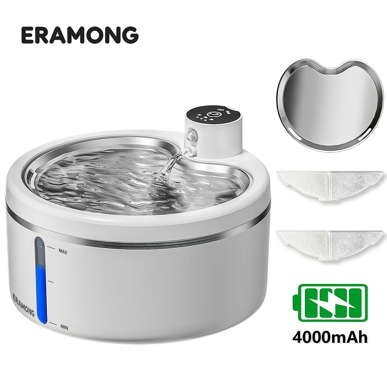 TEMU Distributore automatico per 2.5L/88Oz, Macchina per acqua per wireless, Alimentazione con timer di a rilevamento di , Batteria ricaricabile USB,