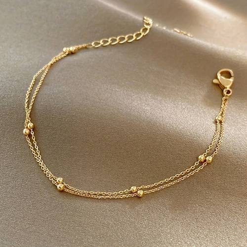 multi layer 1mm bead chain ankle chain womens ankle bracelet fashionable ankle strap jewelry