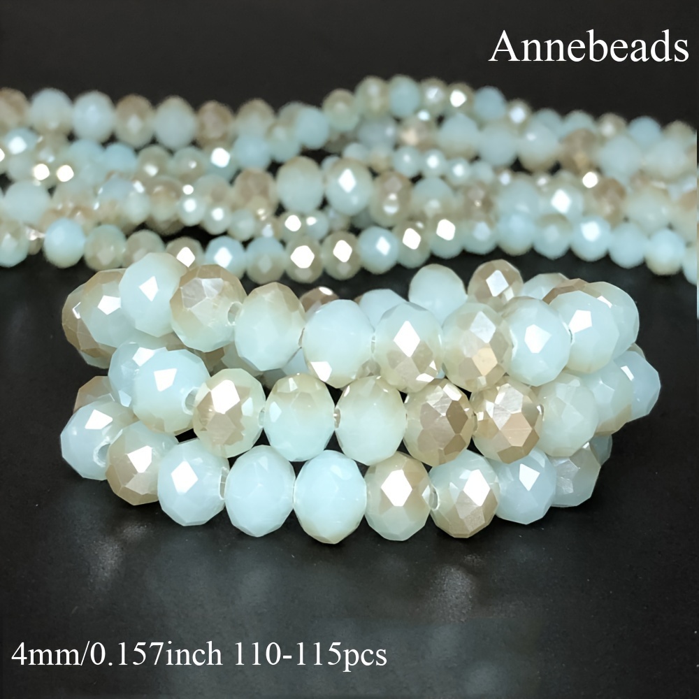 Image of High-quality Imported Wheel Blue Jade Porcelain Material Artificial Crystal Beads Multi- Bulk Spacer Beads Suitable For Jewelry Clothing Additions 3/4/6/8mm