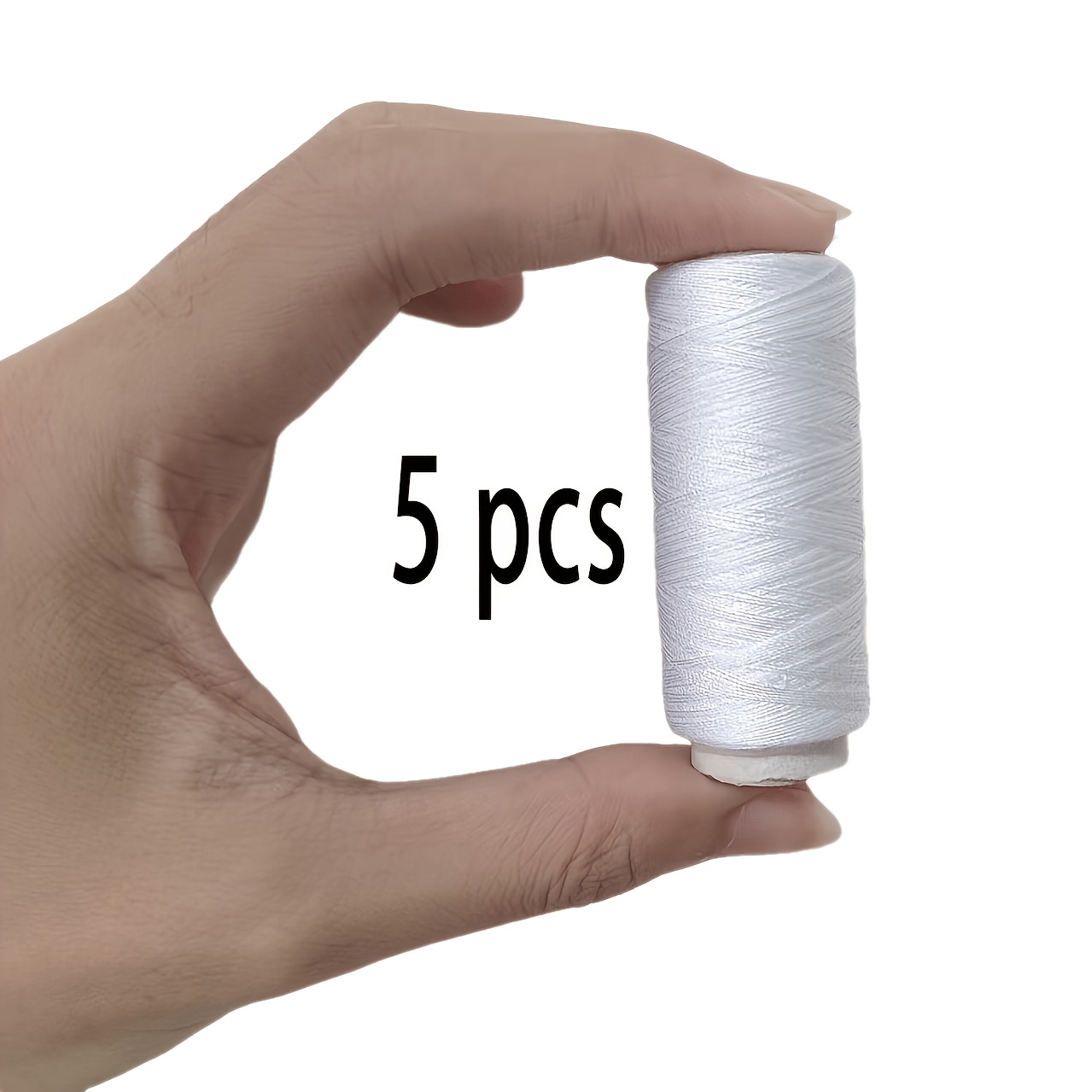 TEMU 5 White Household Polyester Sewing Threads, Handmade Small Roll Sewing Thread, Handmade Sewing Thread, Sewing Machine Thread, Hand Sewing Thread