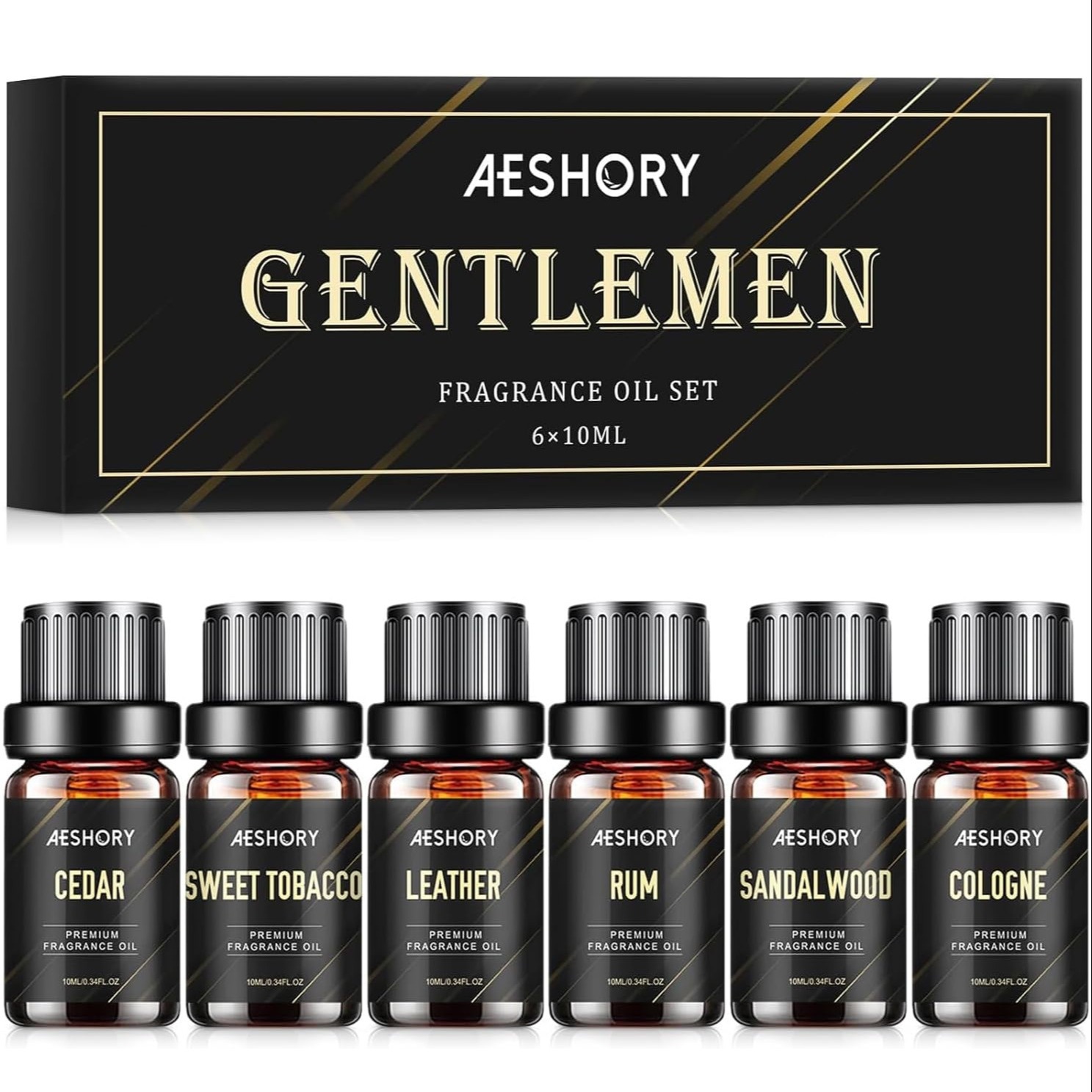 TEMU Essential Oils For Men 6 X 10ml, Men's Essential Oils Gift Set, Aroma Oil Fragrance Oils For Diffusers, Humidifiers