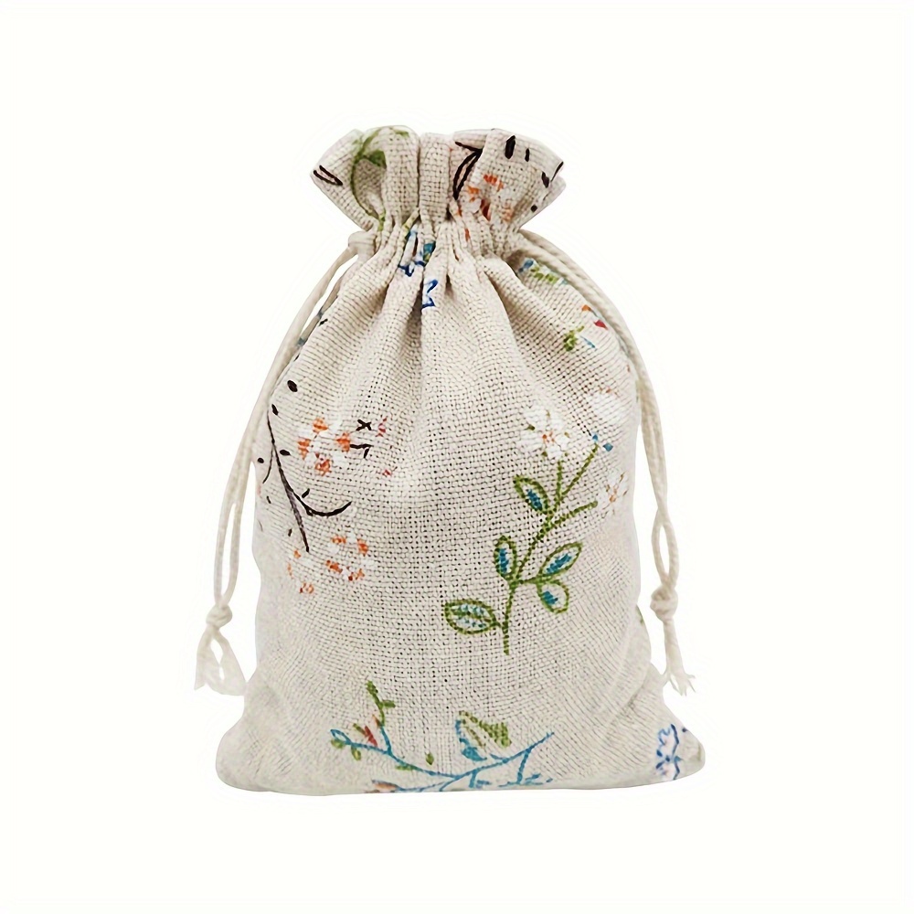 Image of 10pcs Burlap Bag Drawstring Gift Bag, Jewelry Packaging Bag, Wedding Gift Bag, Wedding Decoration, Birthday Party Gift Bag Decoration, 13cm*18cm/5.12in*7.09in