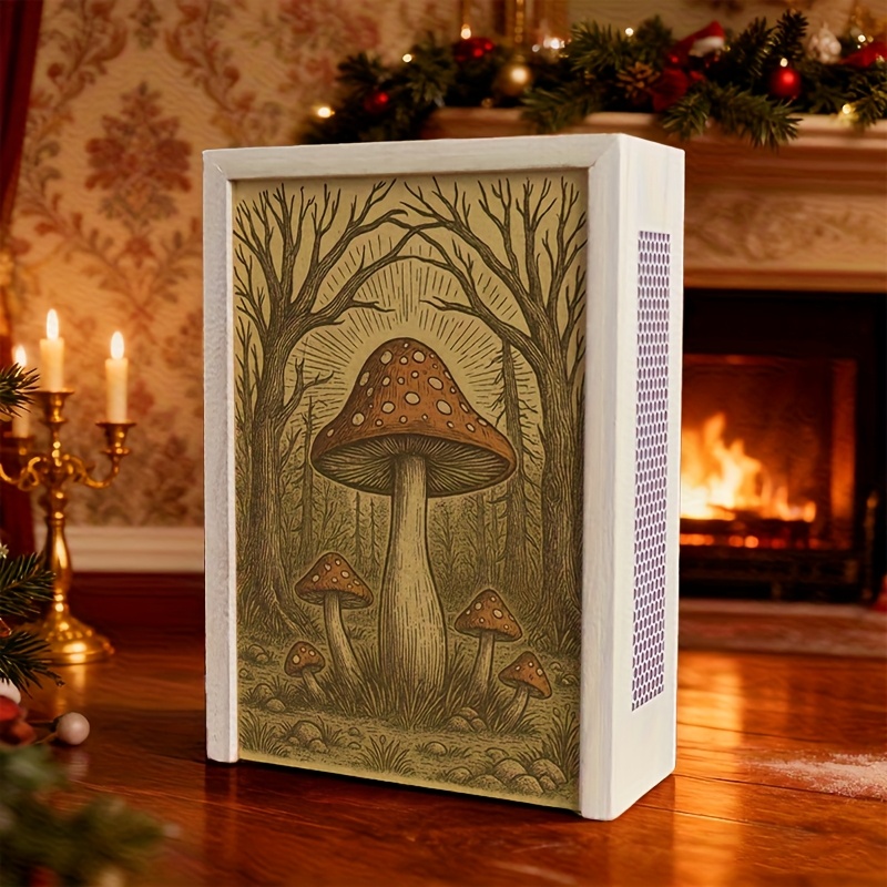 Image of Vintage Matchbox & Storage Box - Lid With Mushroom-shaped Knob, Decorative For Décor Trinket Box, Collectible For, Beads, Holder (compatible With Some Matchboxes)
