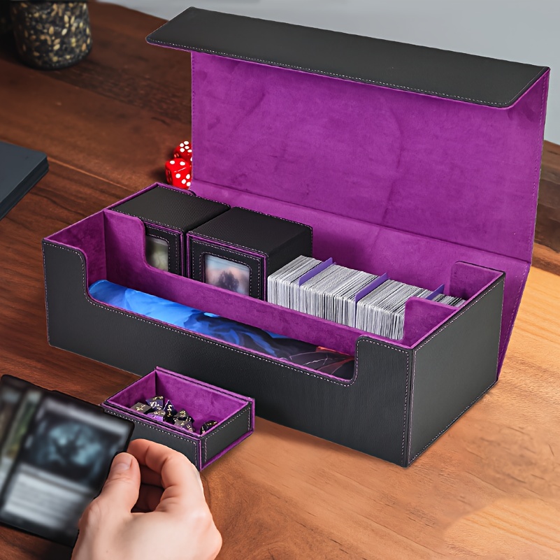 large mtg card storage 2200+ Trading Box Case for C.A.H for MTG, Cards Against Humanity for Magic, for Yugioh and TCG-Green (Box Only) External dimension Card Deck Case for Trading