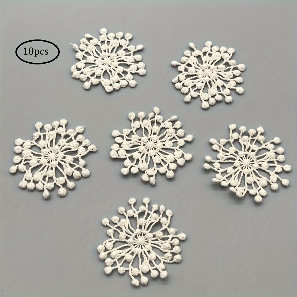 E-shop 10 Stück wasserlösliche Stickpatches, Schneeflocken-Dekorationspatches, DIY Basteldekoration Materialien