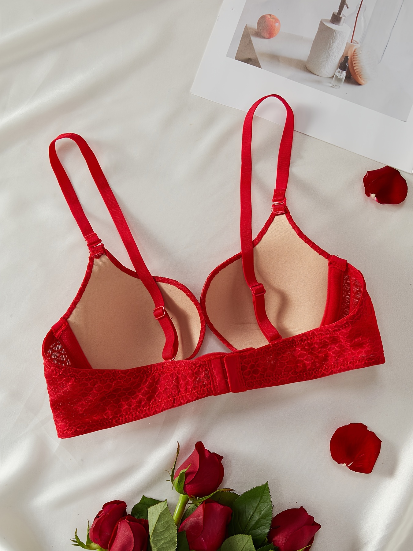 Comfortable Stylish red bra panty set Deals 