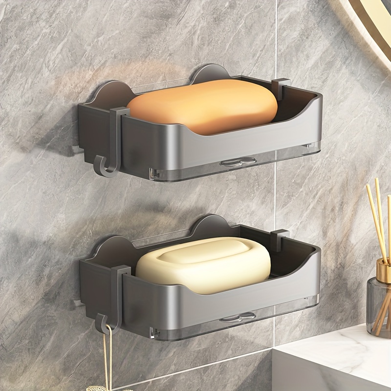 

1pc Wall Mounted Soap Holder, Bathroom Soap Rack, Drain Soap Tray, Soap Storage Rack For Home Bathroom, Bathroom Accessories