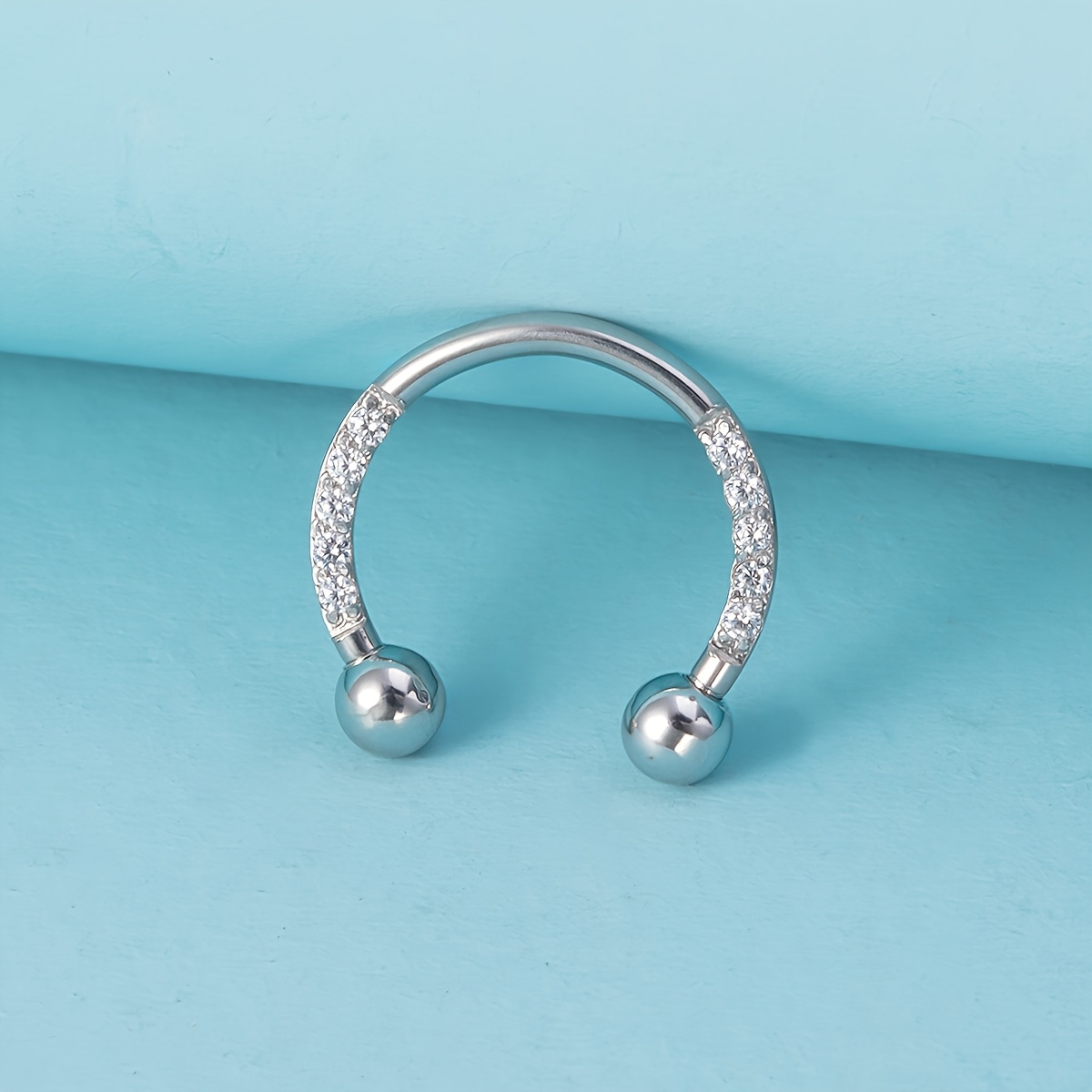 E-shop 1/4 Stück Piercing Set mit Ring, Nasenring, Septum Piercing, Ohr, Knorpel, Tragus, Helix, Lippe, BCR Barbell, Körperschmuck