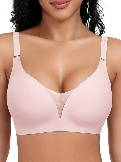 nahtloser sportlicher freizeit-bh damen ohne bügel, stützender bh mit spitze und mesh