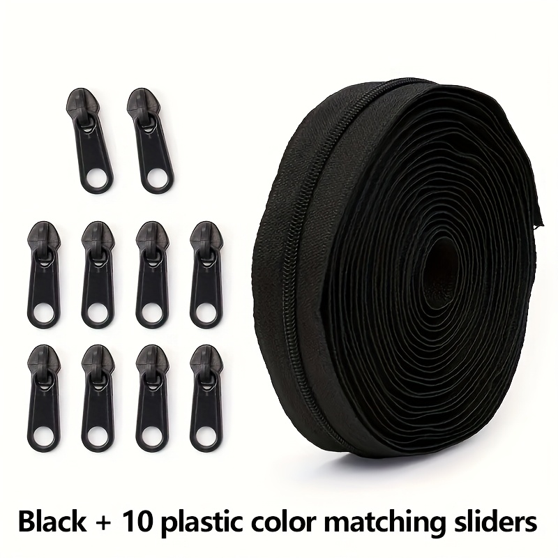 TEMU 5M/196.85 tommer Zipper #3 Zipper Nylon Zipper Tape for syning avposer Garmenter Nylon Coil Zipper for DIY syning Håndverk Erstatnings Zipper