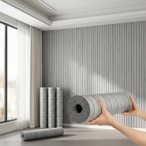 1 roll self thickened 3d wood grain soundproof panels peel and stick waterproof suitable for walls ceilings curved edges xpe wood board with wood veneer moistureproof ceiling panels for modern decor