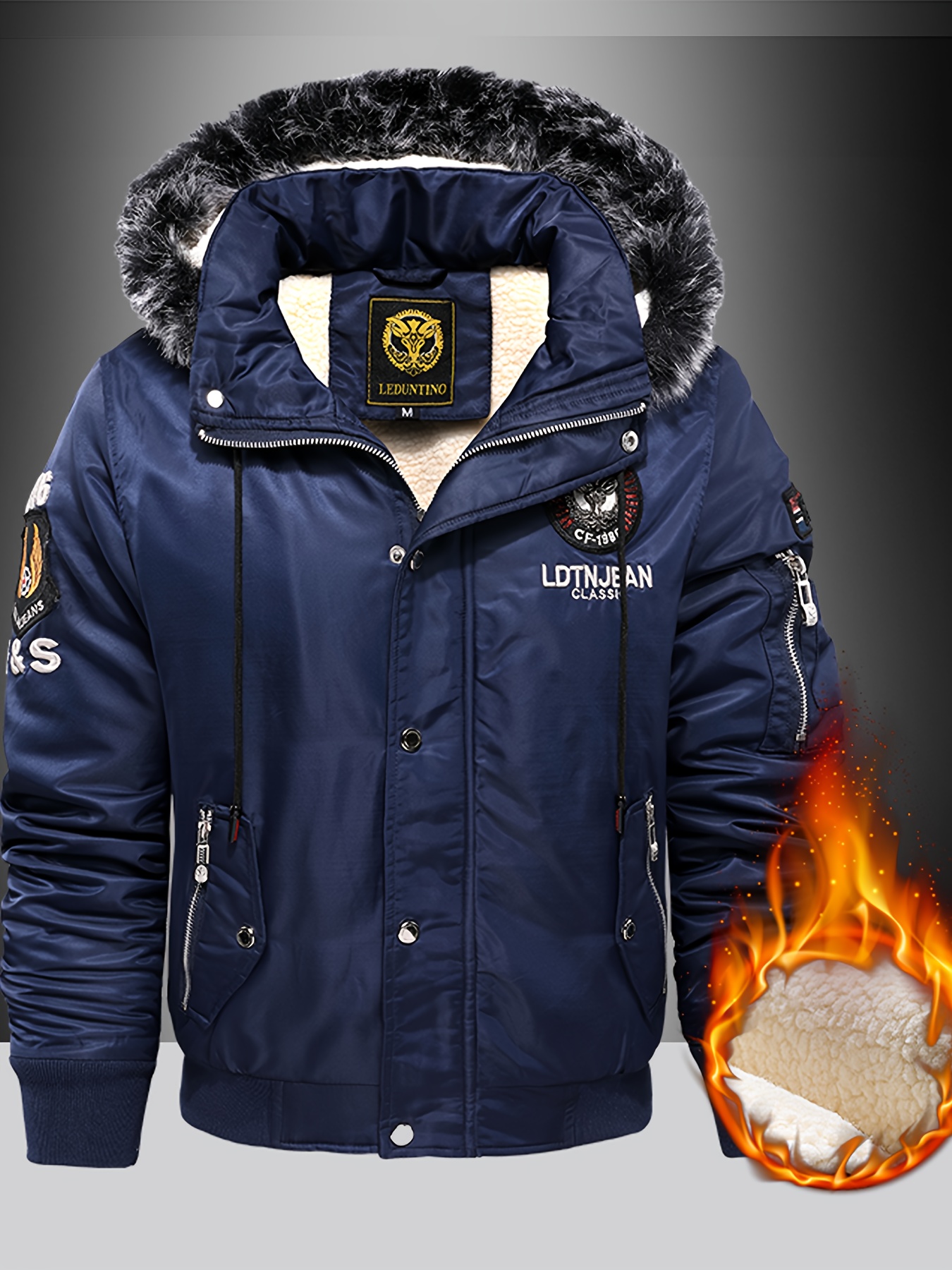 Heren Winter Nieuwe Koreaanse Stijl Met Capuchon Jack Met Faux Fur Collar, Casual Mode Trendy Jas