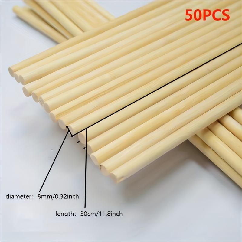 

8mm Diameter 30cm Long Bamboo Stick