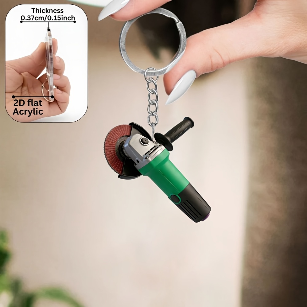 TEMU 2d Flat, 2d Acrylic Trendy Fashion Pendant Acrylic Keychain, Suitable For Angle Grinders, Perfect For Car Keys, Backpack Decorations, Office