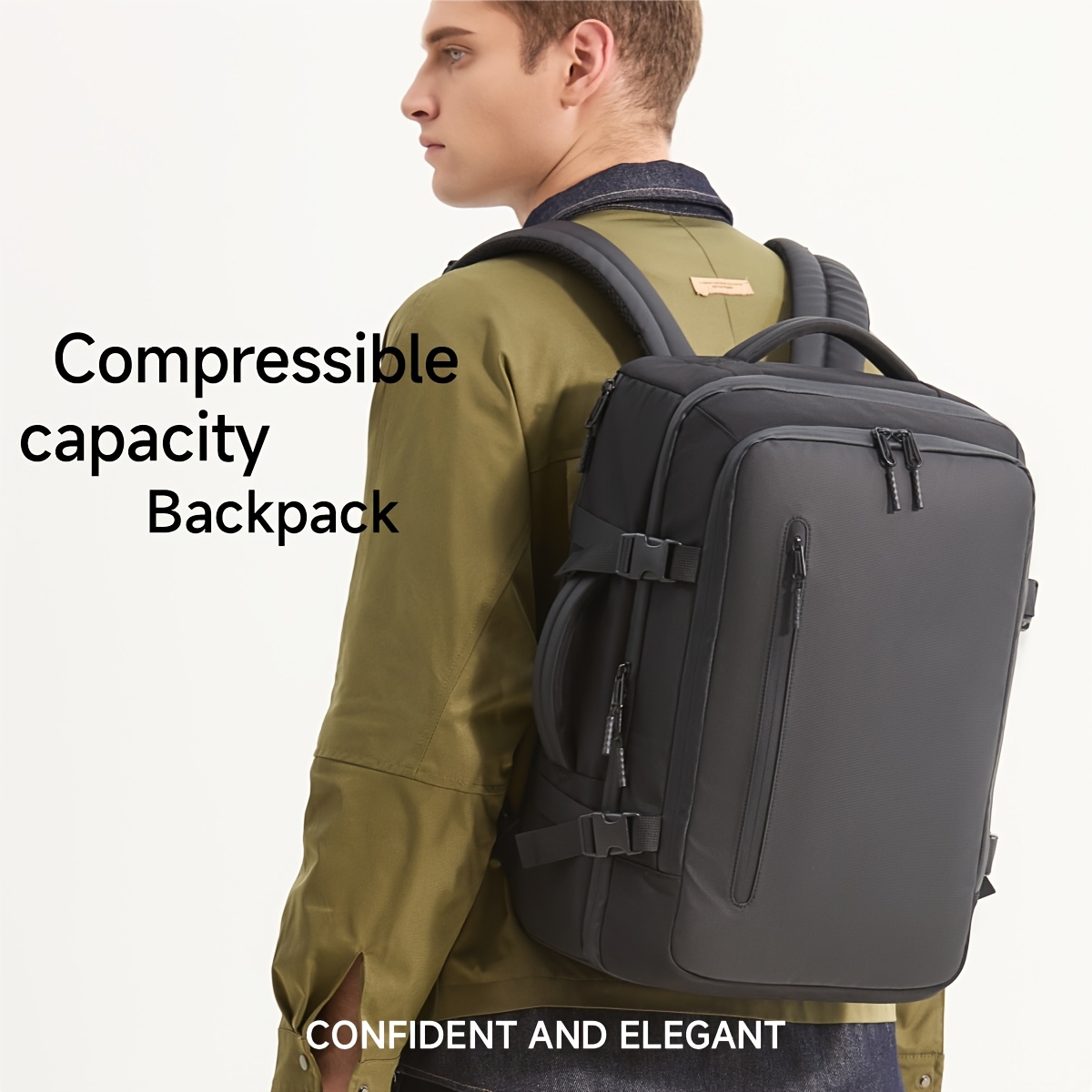 45.72 cm Large Capacity Backpack, Expandable Vacuum Storage Travel Bag,  Compressible * * Can Hold 40.64 cm Laptop Bag, Multifunctional Business  Bag, Handbag, Travel Vacuum Bag, Suitable for * Men and ...