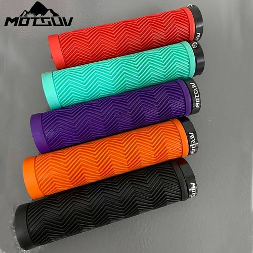 universal bicycle handlebar grips locking shock absorbing anti slip soft rubber for road skateboard and mountain bikes