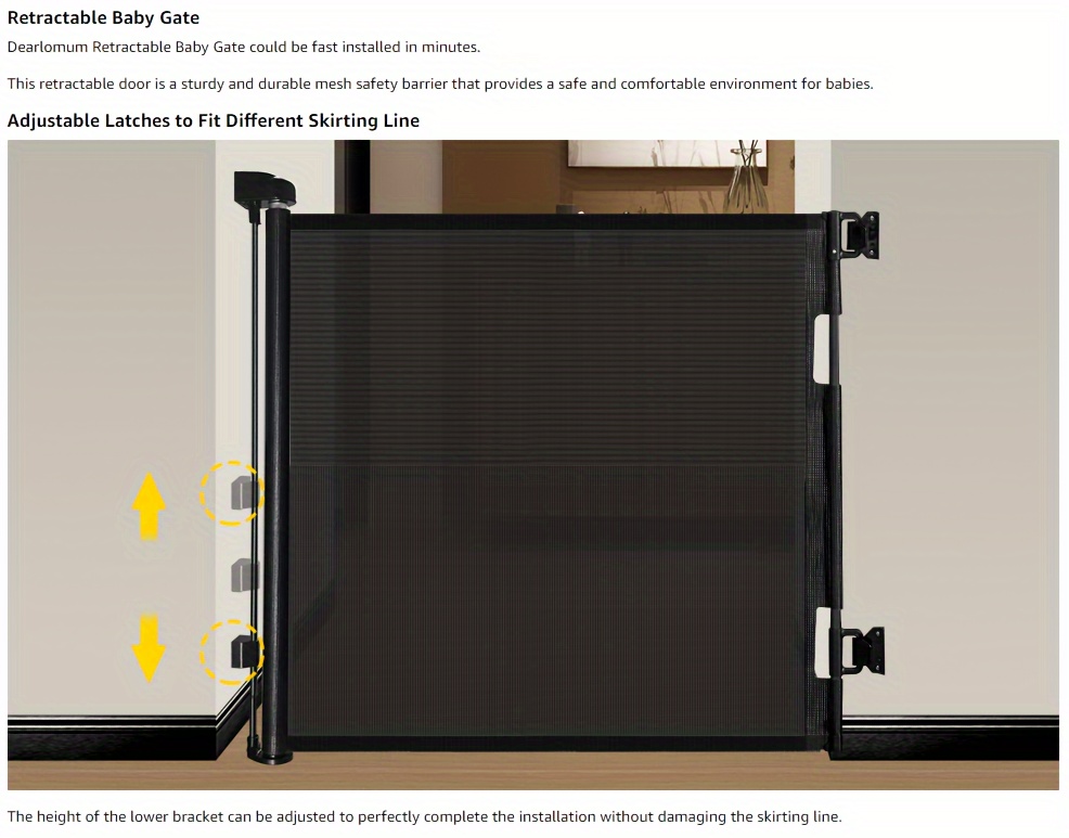 retractable gate mesh gate 33 41 tall safety gate for doorways stairs   indoor outdoor details 0