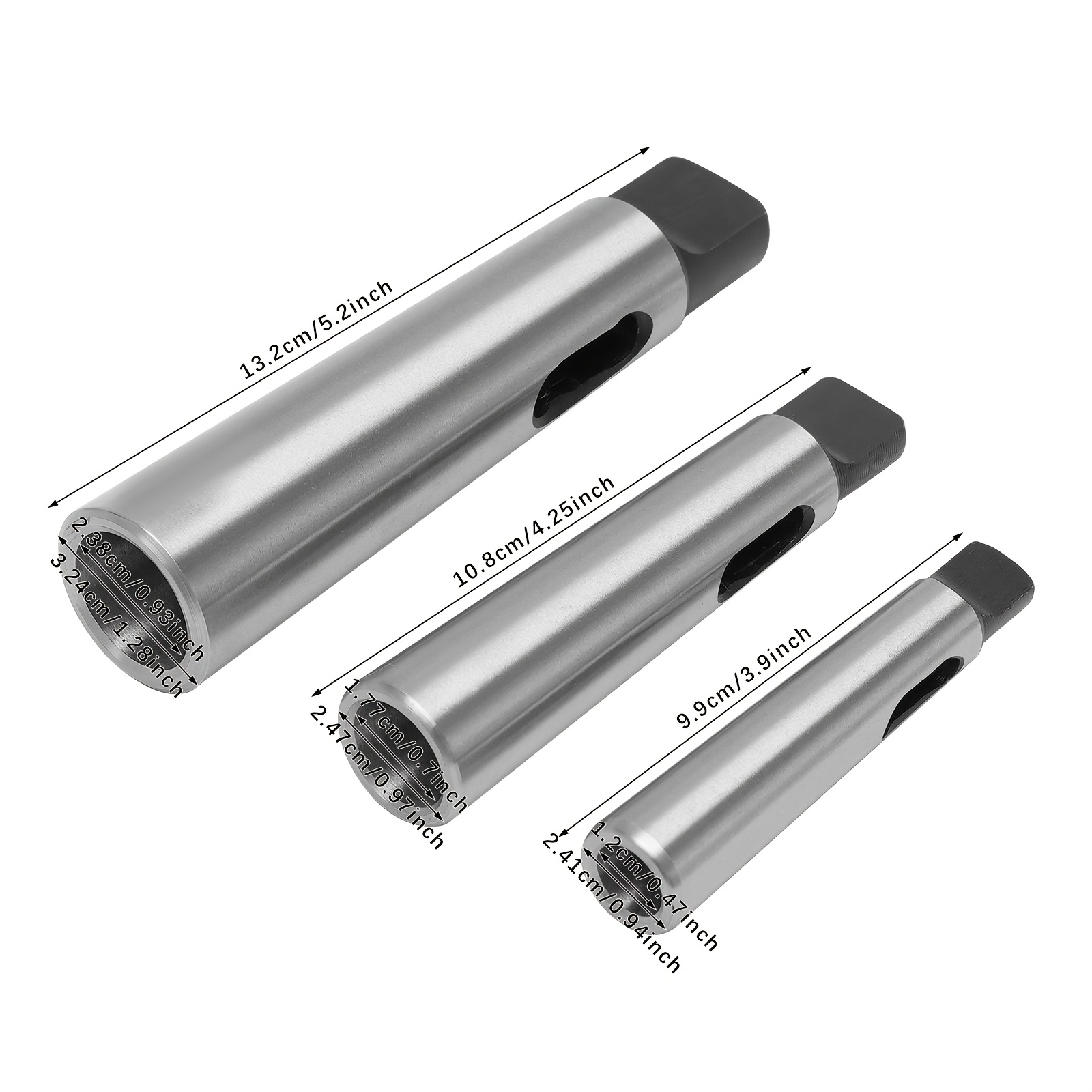 3pcs Taper Adapter Drill Sleeve Reducing Adapter For Lathe Milling