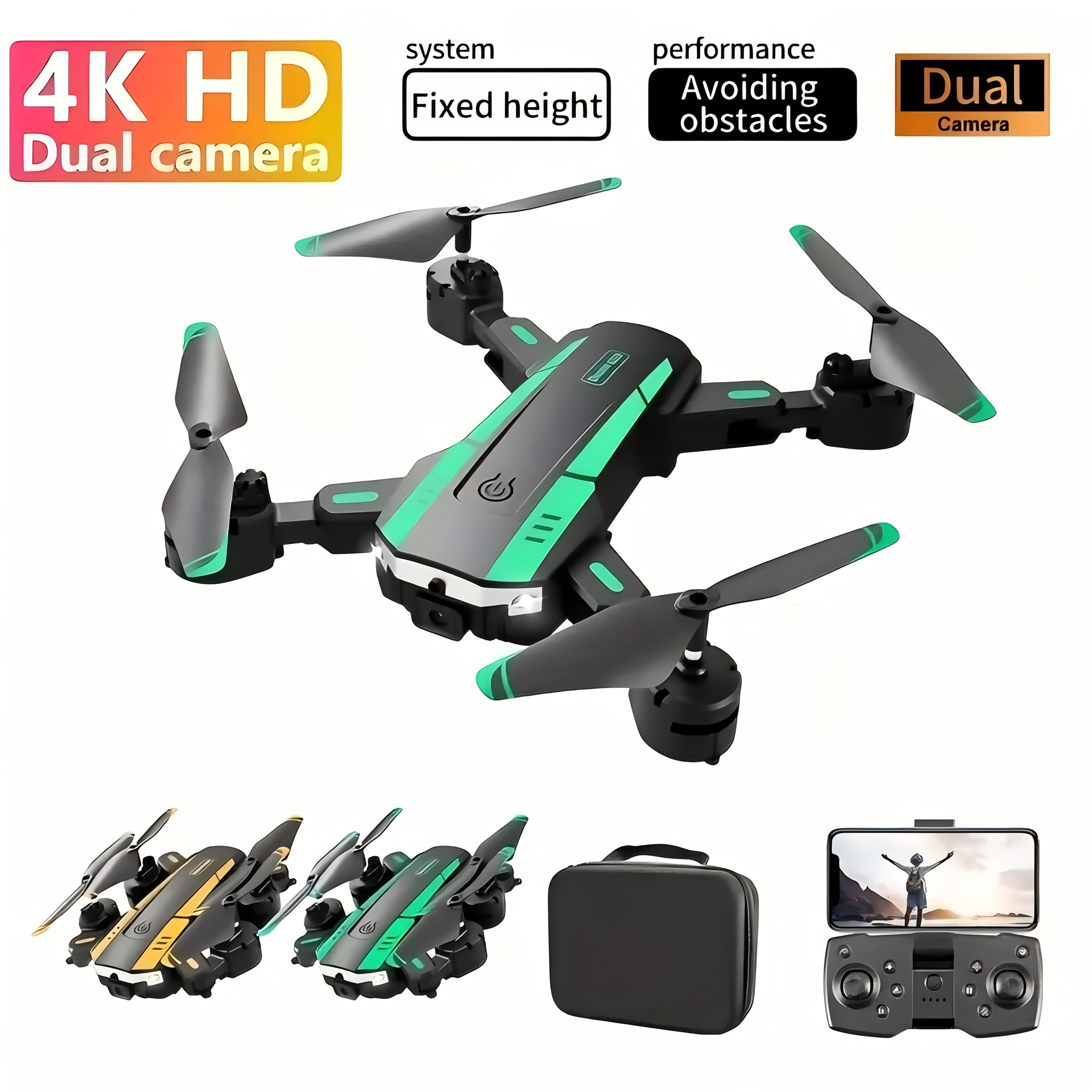 

Drone Professional Entry-level, Dual Camera, 360° Obstacle Avoidance, Fpv, High Hovering, Outdoor Party Overhead Shot, Beginner Gift Christmas Thanksgiving Halloween Gift