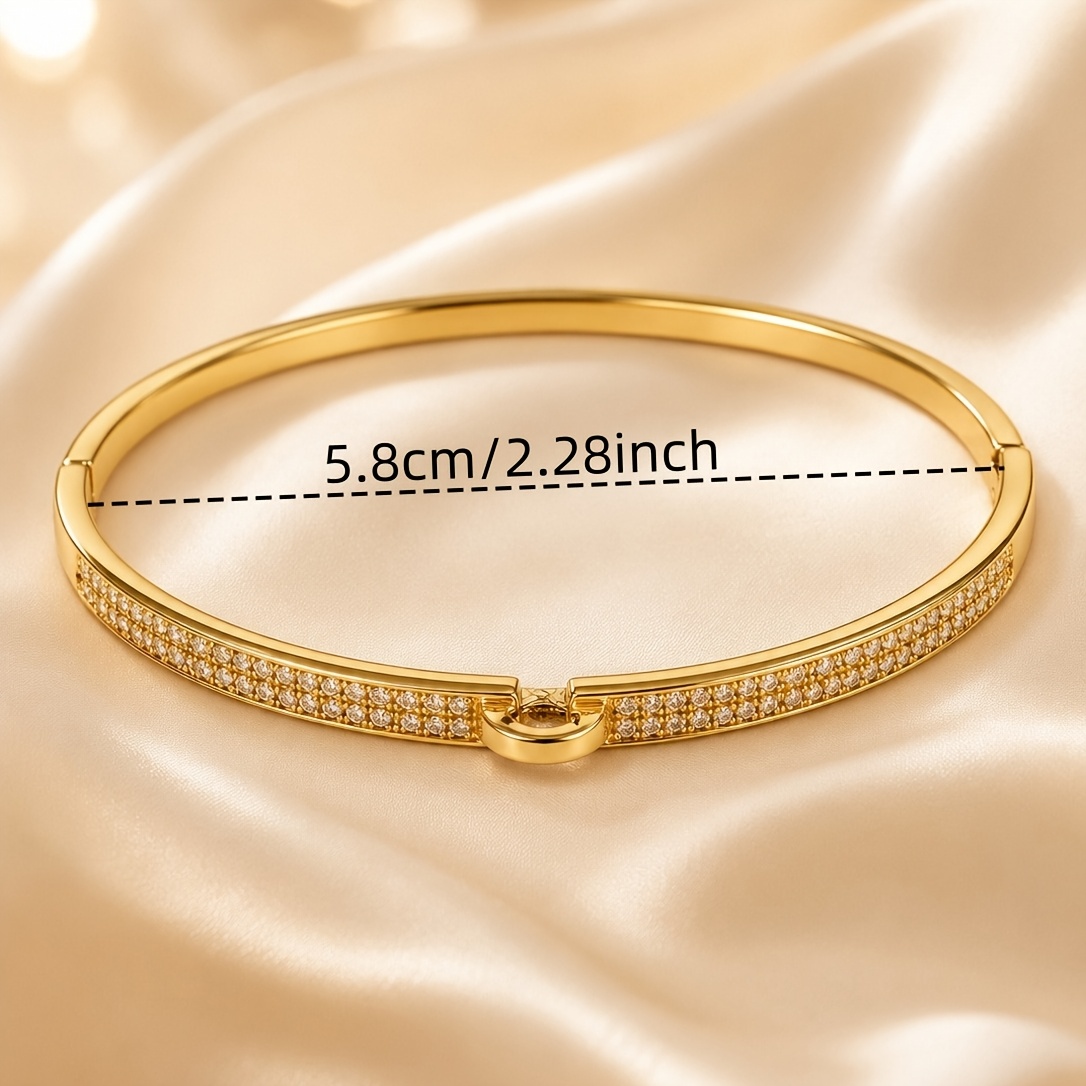 Statement Easy Buckle Bangle, Full Pave Shard Design