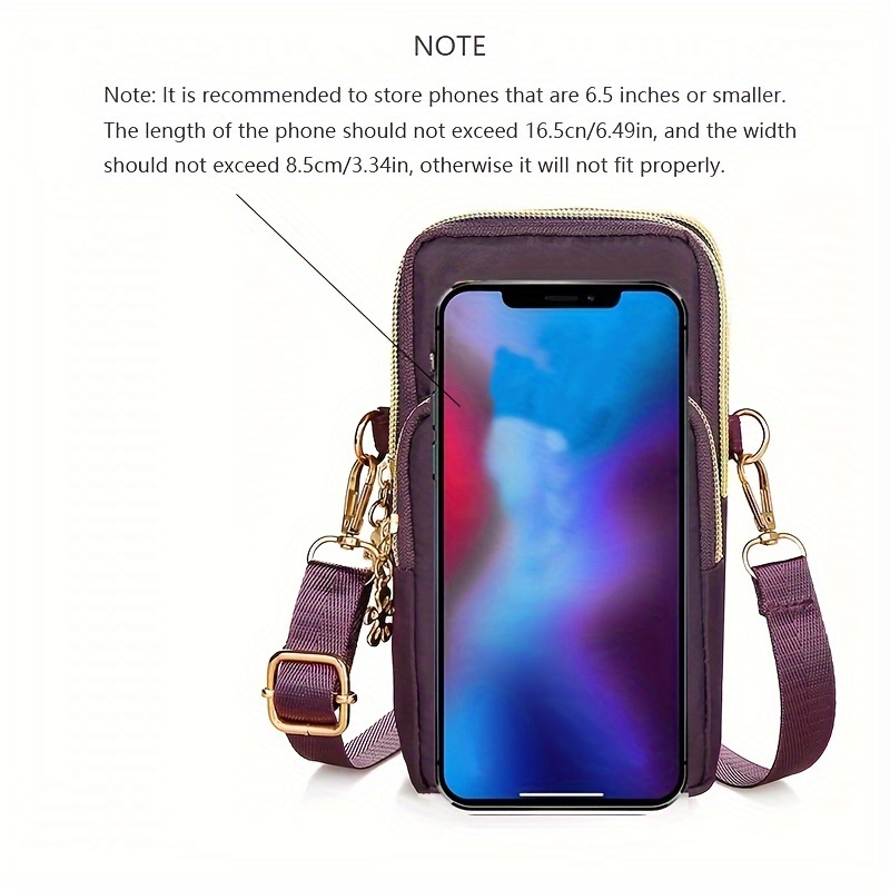 1pc Women's Fashion Crossbody Cell Phone Purse, Casual Multi-Pocket ZipShoulder Bag with Adjustable Strap, Compact Sports Coin Pouch AndEarphone Holder for Daily Travel Commute Certificate Storage