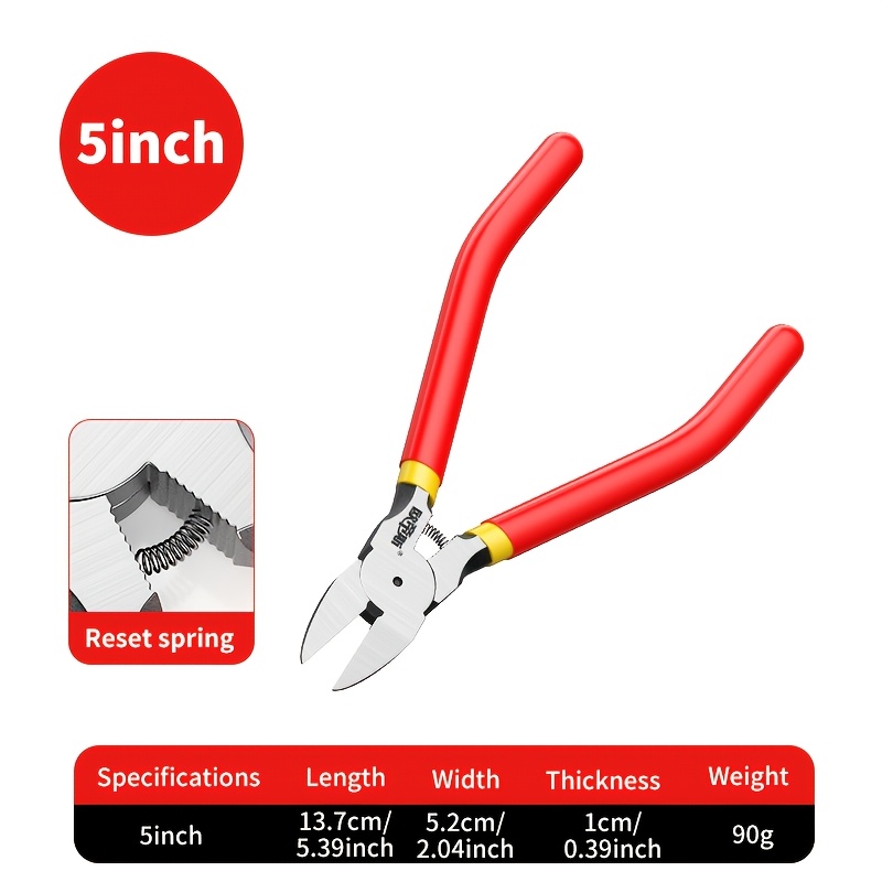 TEMU Oudisi High Carbon Steel Wire Cutters - Sharp Blade Diagonal Cutting Pliers With Non-slip Grip, Professional Tool For Metal Wire And Cable