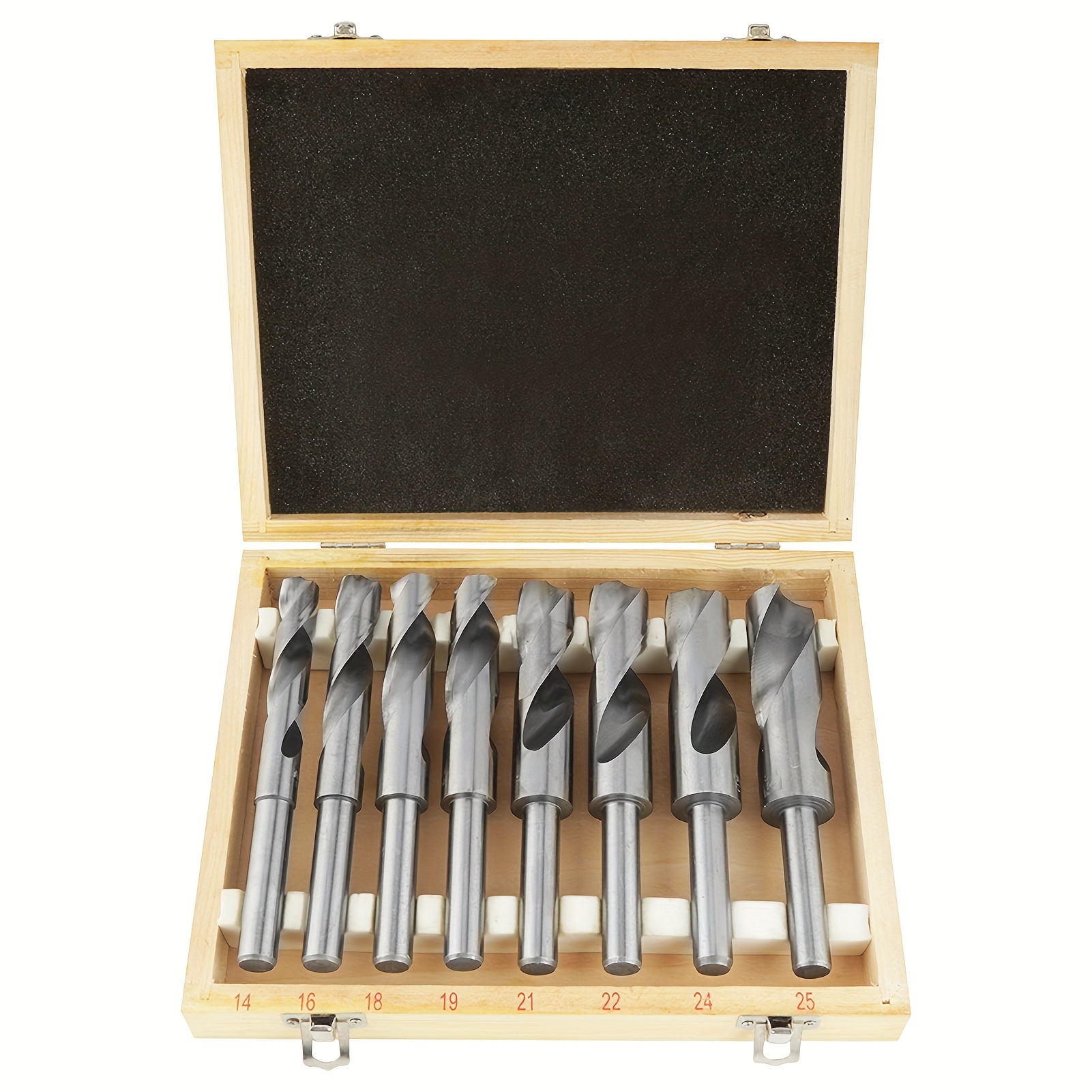 TEMU 8pcs Cobalt Drill Bit Set, Steel Twist Drill Bit Set, 14, 16, 18, 19, 21, 22, 24, 25mm Steel Drill Bits For Drilling In Hard Metal, Stainless Steel, Cast Iron