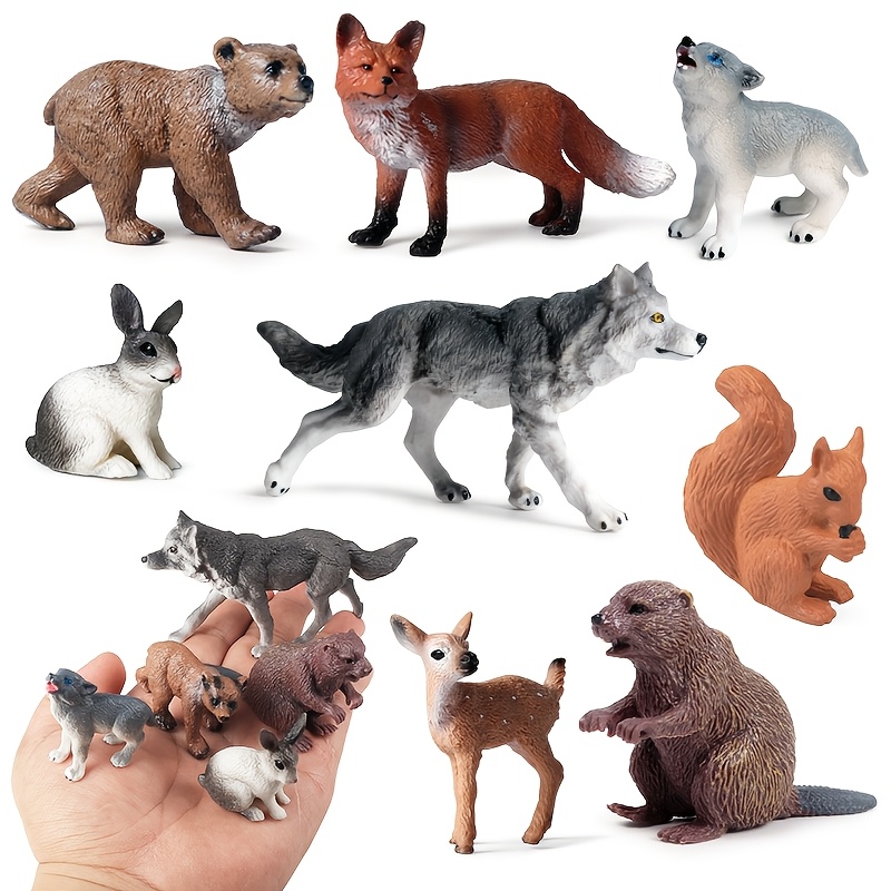 8pcs Woodland Animal Figurines Set